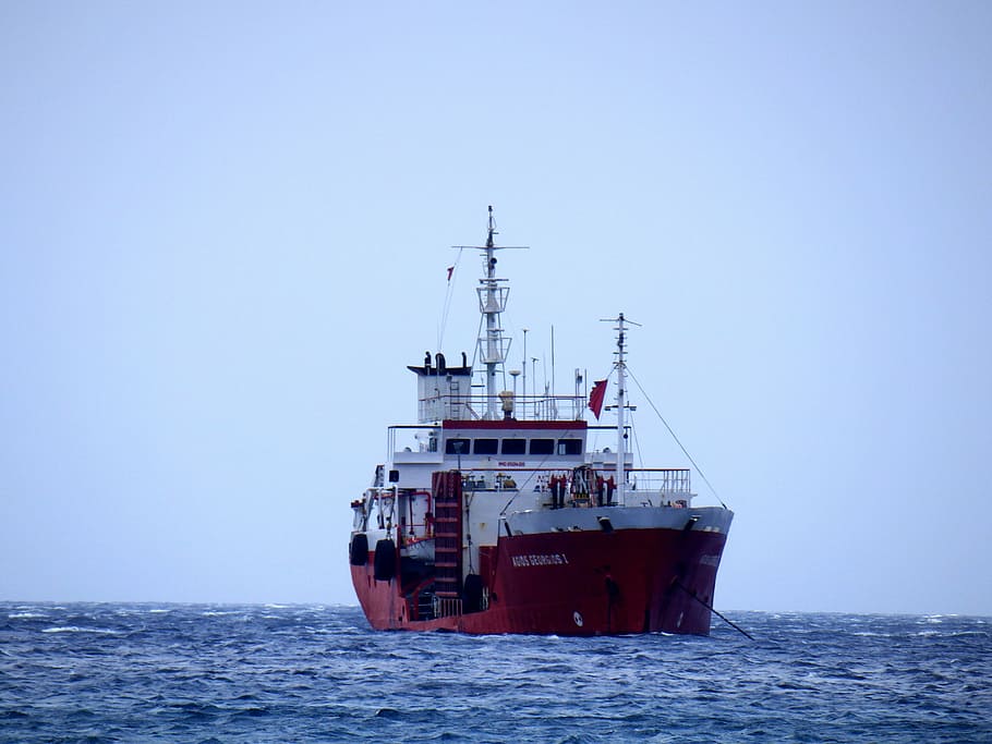 ship, sea, cargo, water, boat, aegean sea, greece, cyclades HD wallpaper