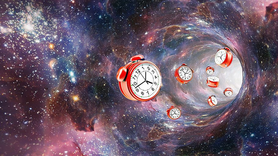 round white and red twin-bell alarm clock wallpaper, astronomy