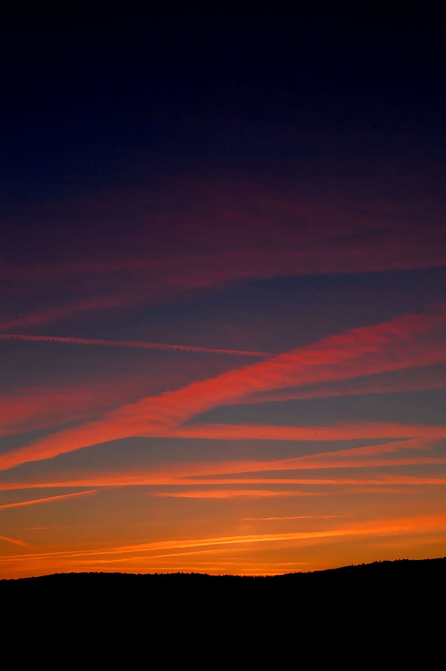 abendstimmung, romance, afterglow, clouds, nature, sunset, sky HD wallpaper