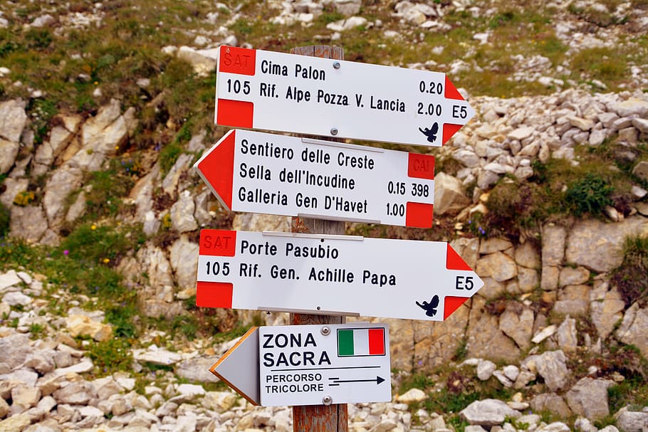 signal, indication, path, excursion, mountain, direction, hiking HD wallpaper