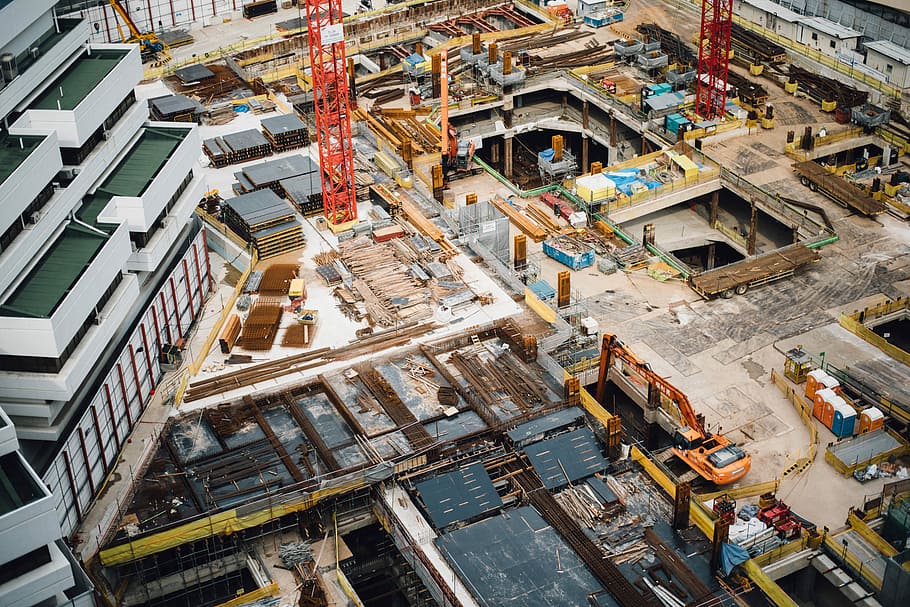 aerial view of high-rise buildings, high angle photography of a structure HD wallpaper