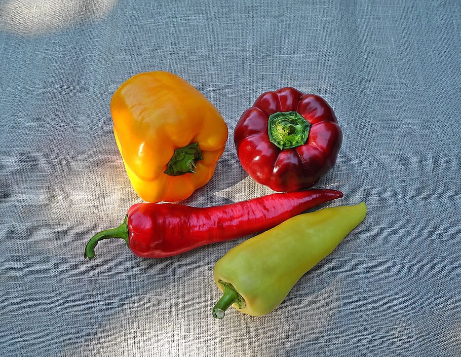 pepper, vegetables, red, yellow, food, plant, fresh, organic vegetables HD wallpaper
