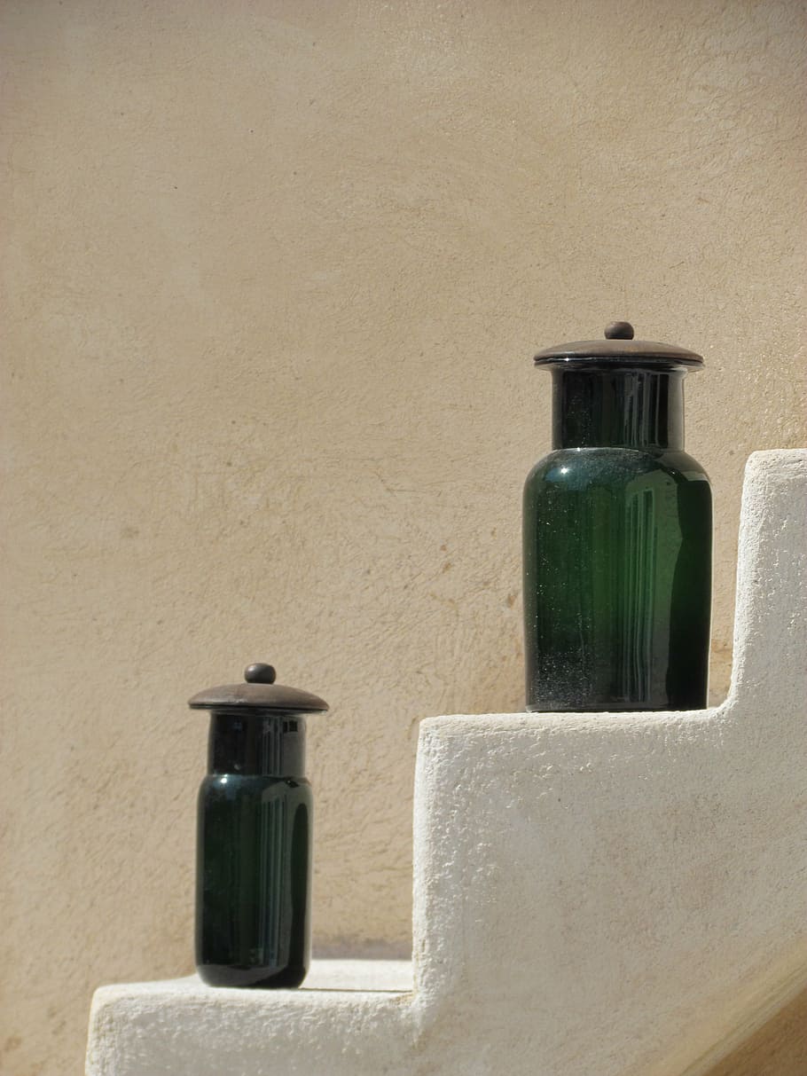 santorini, sun, greece, wall - building feature, container HD wallpaper