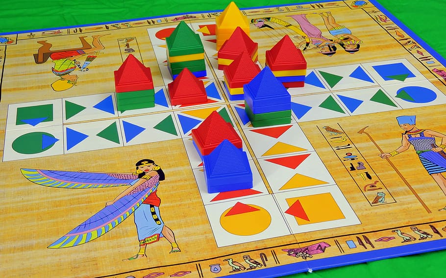 Pyramids, Play, Board Game, pastime, buildings, toy, multi colored HD wallpaper