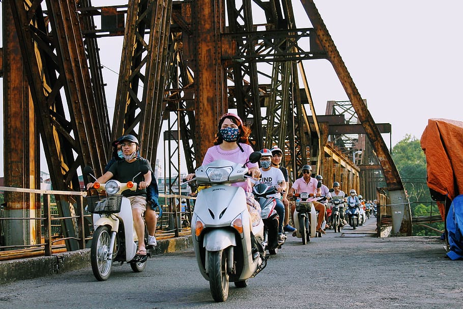 vietnam, bikes, moving, real people, group of people, transportation HD wallpaper