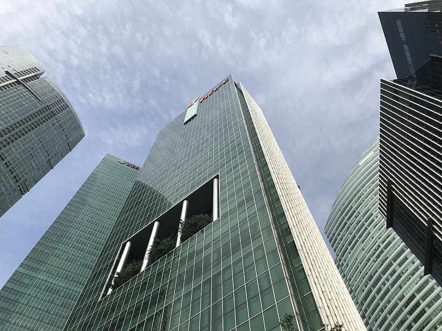 singapore, cbd, sky, skyscraper, city, architecture, business HD wallpaper
