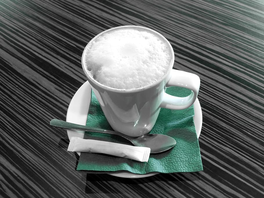 white ceramic mug, cup, teacup, drink, milk, farming, sitting, HD wallpaper