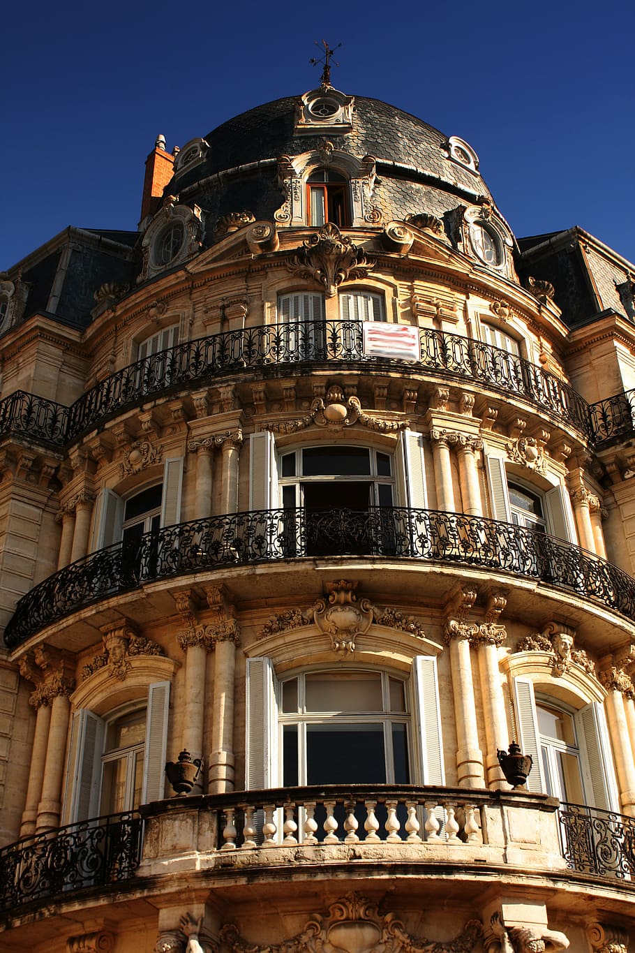 facade, building, architecture, building facade, former, montpellier HD wallpaper