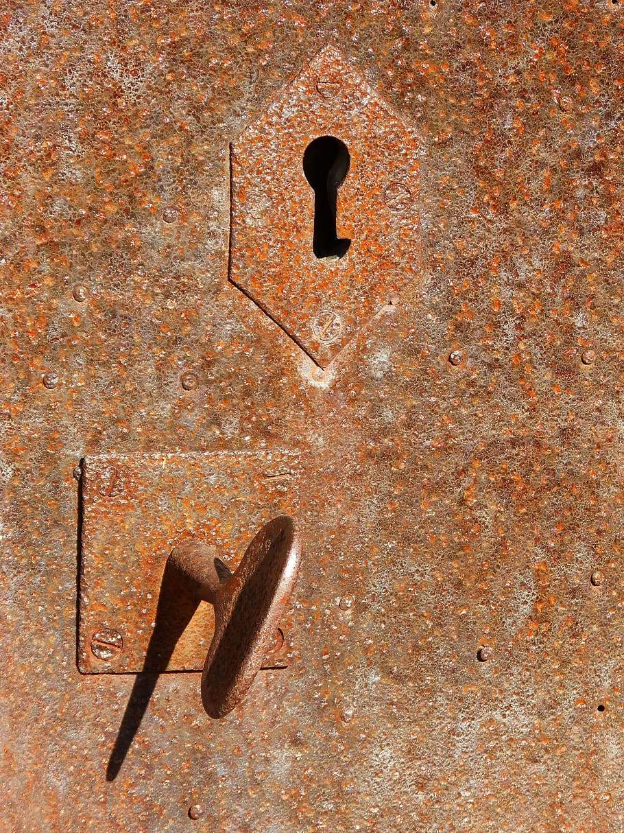 door, iron, rusty, lock, no people, metal, close-up, textured HD wallpaper