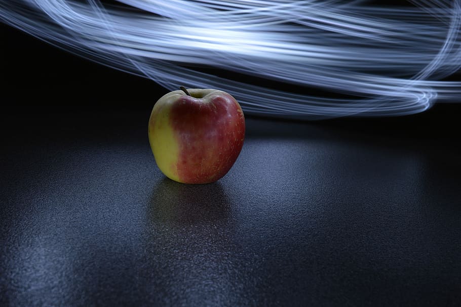 Apple, Light, Painting, fruit, apple - fruit, food and drink HD wallpaper
