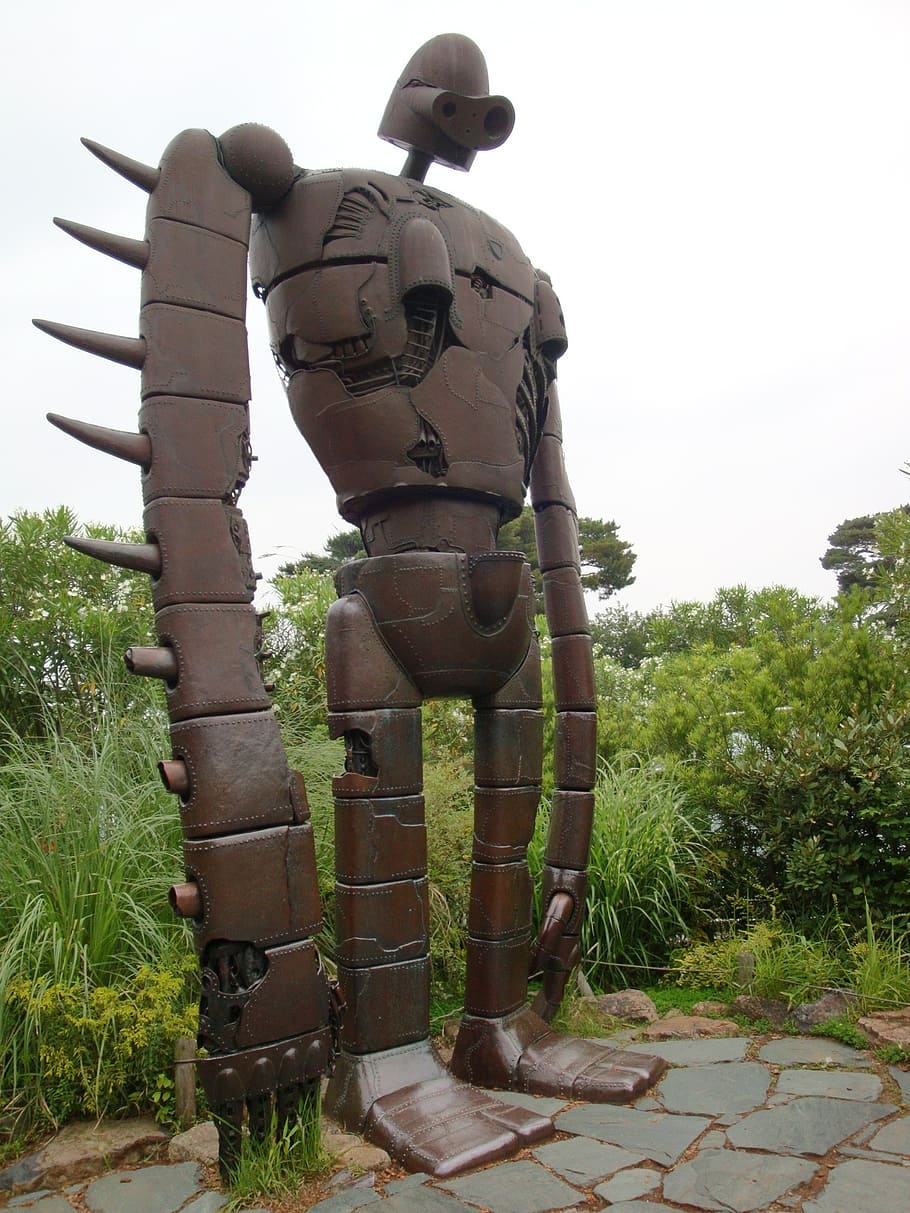 statue, cartoon, giant, plant, human representation, day, no people HD wallpaper