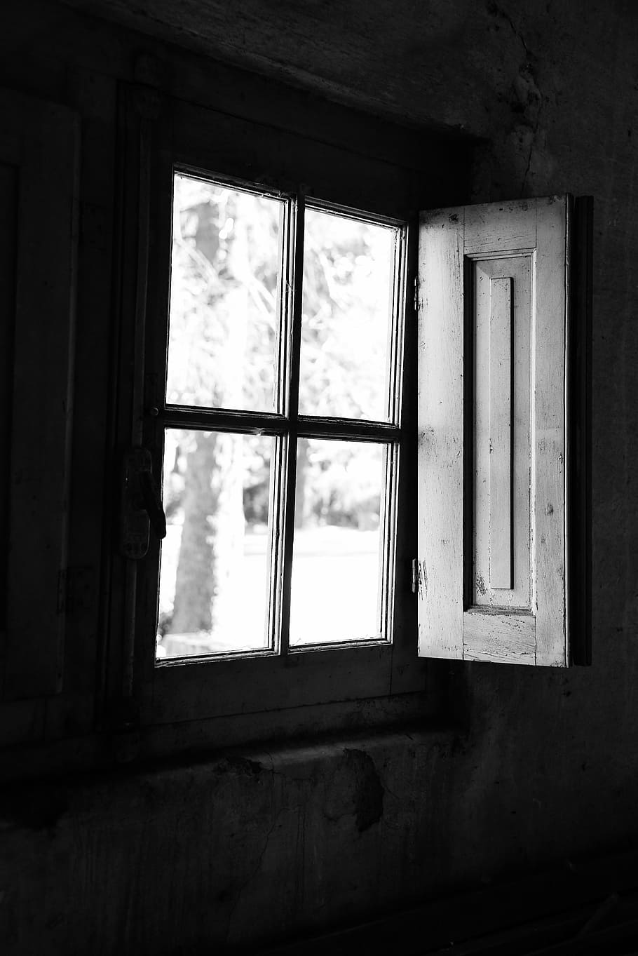 black white, window, old, architecture, abandoned, building HD wallpaper