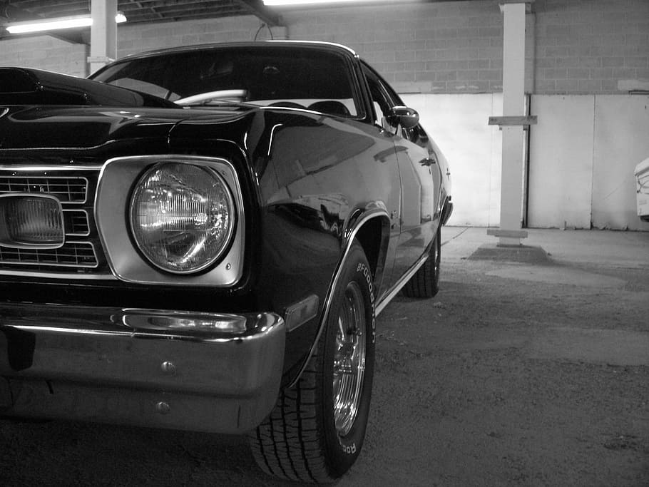 Car, Vintage, black, headlight, retro styled, transportation HD wallpaper