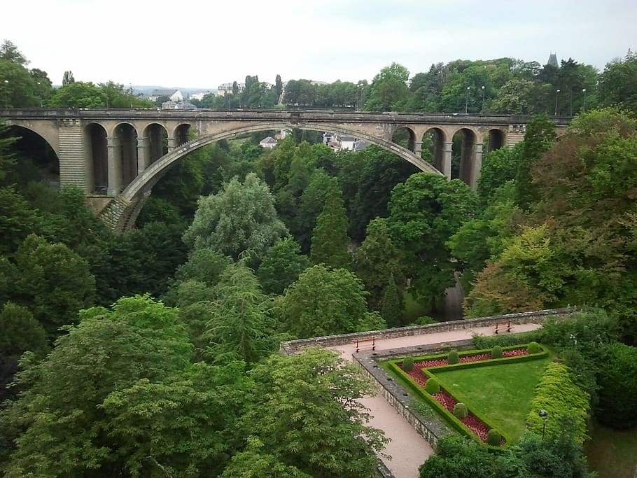luxembourg, bridge, landscape, built structure, bridge - man made structure HD wallpaper