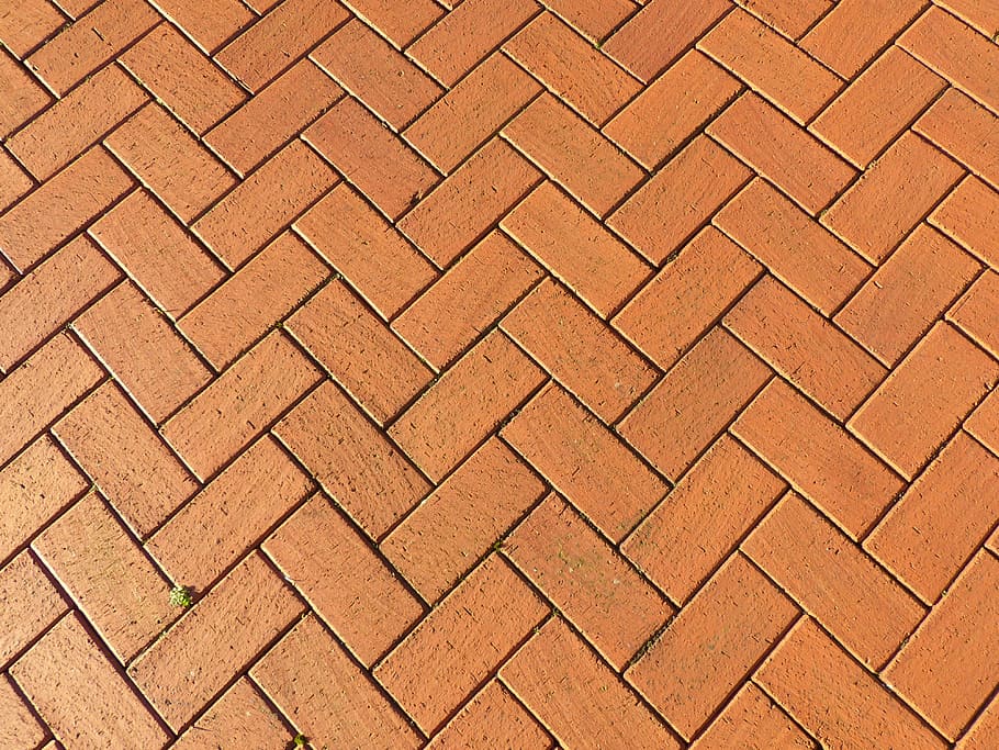 brown bricks, background, patch, paving stones, pattern, texture, HD wallpaper