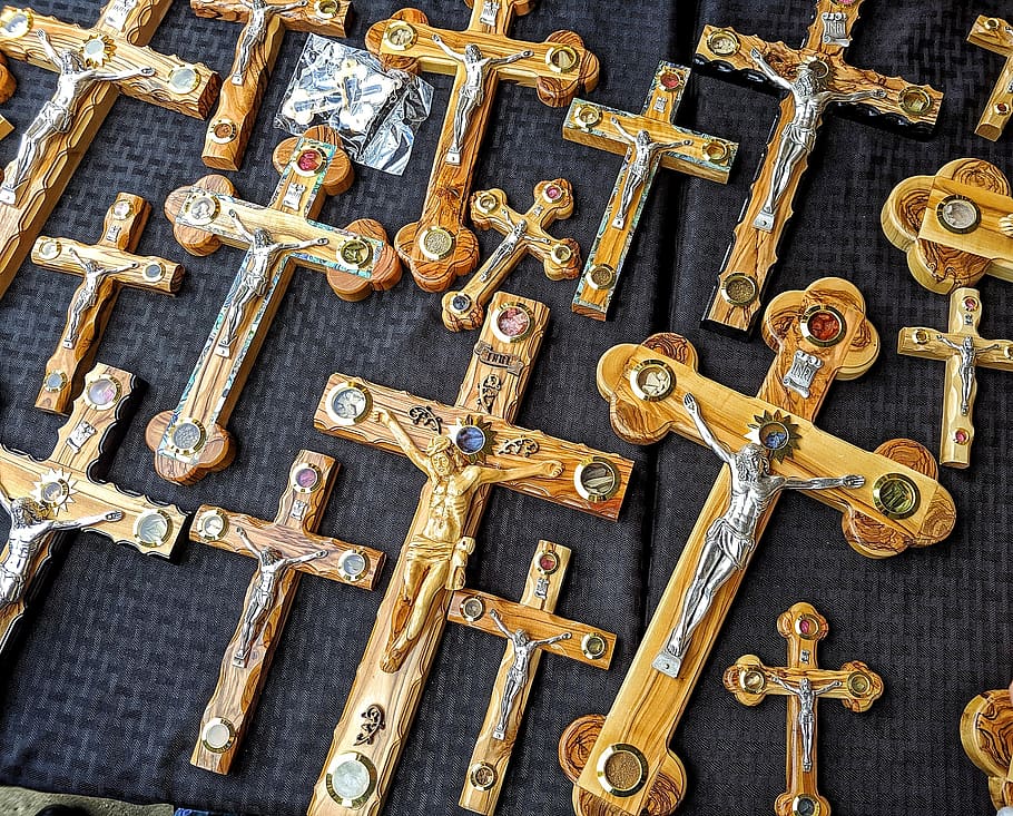 god, holy cross, metal, key, gold colored, indoors, variation HD wallpaper