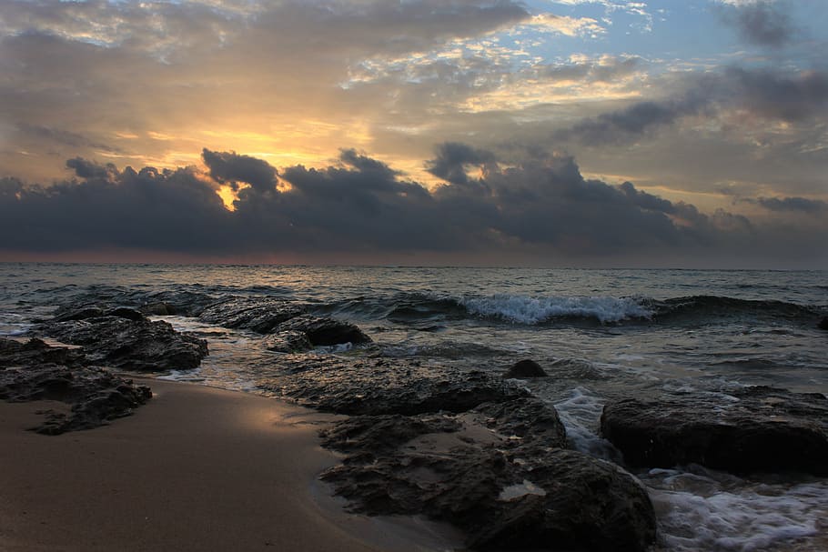beach, sunset, marine, sky, landscape, turkey, nature, coastline HD wallpaper