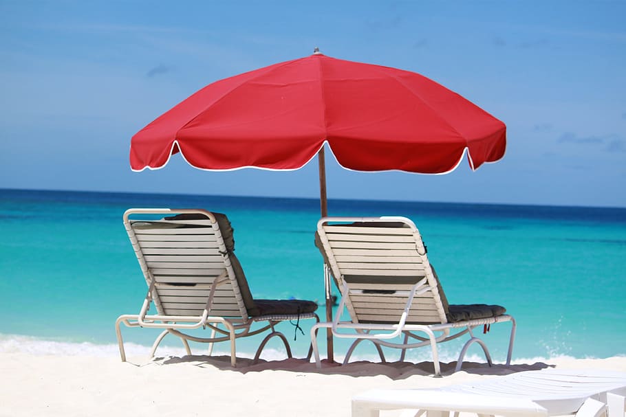 anguilla, sea, beach, water, chair, land, sand, vacations, nature HD wallpaper