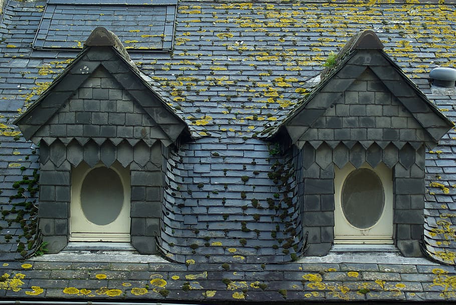 roofing, slate, windows, architecture, brick, built structure HD wallpaper