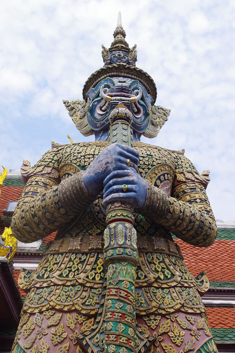 statue, demon, grand palace, religious, religion, buddhism