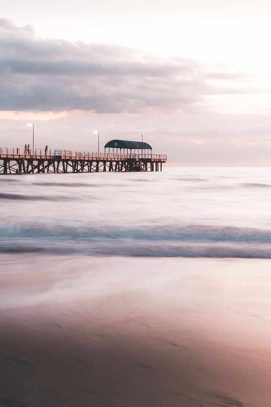 pier during daytime, bridge, beach, sea, ocean, sky, cloud - sky HD wallpaper