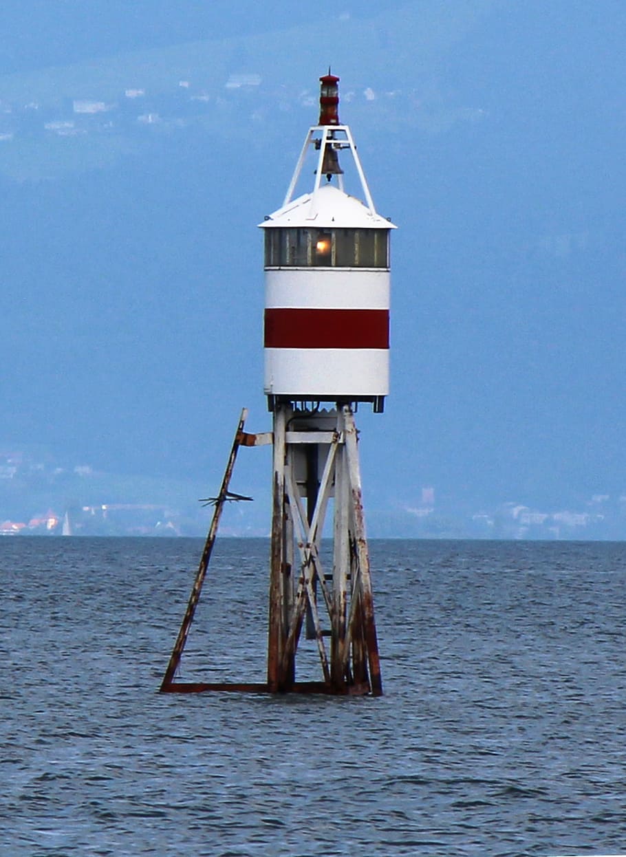 romanshorn, lighthouse, sturmwarnung, lake constance, support HD wallpaper