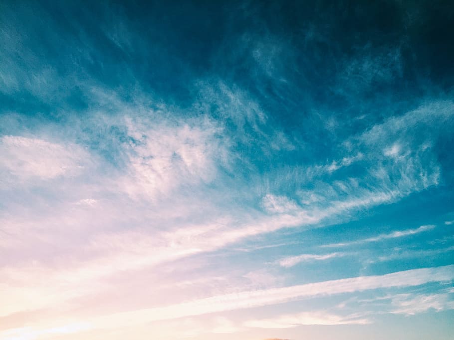 Blue, Sky, Clouds, Nature, weather, cloud - Sky, cloudscape HD wallpaper