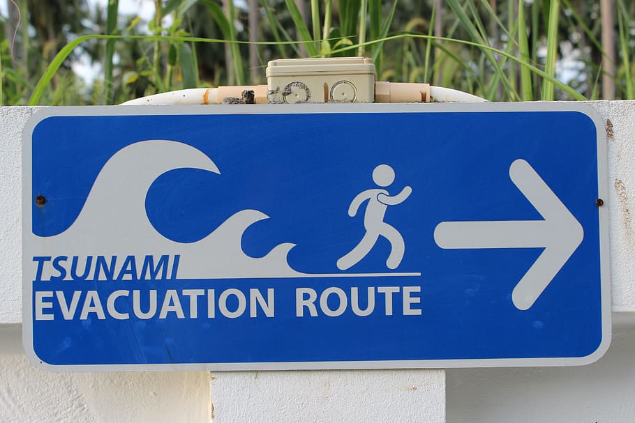tsunami evacuation route signage, Shield, Characters, Note HD wallpaper