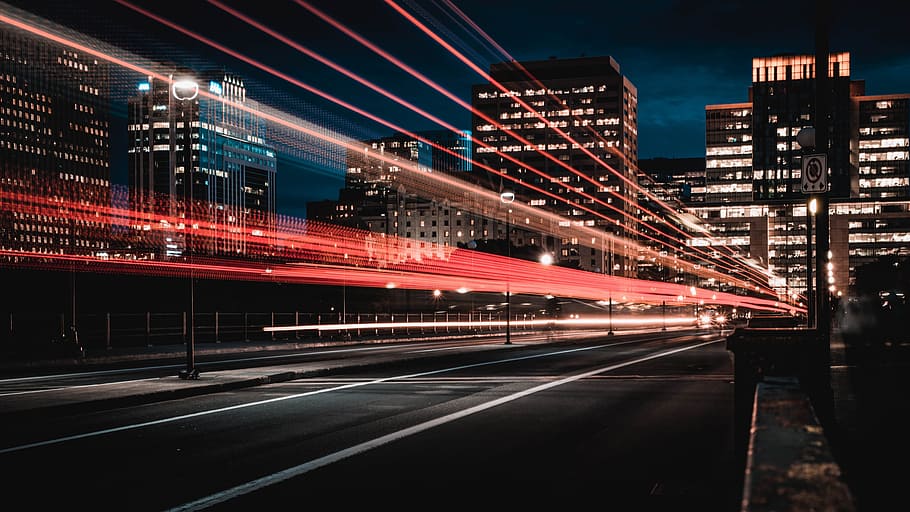 city building photo during night time, architecture, infrastructure HD wallpaper