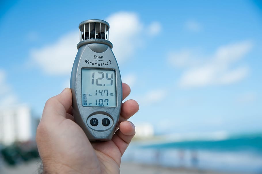 hand, blue sky, holding, macro, measurement, wind, windspeed HD wallpaper