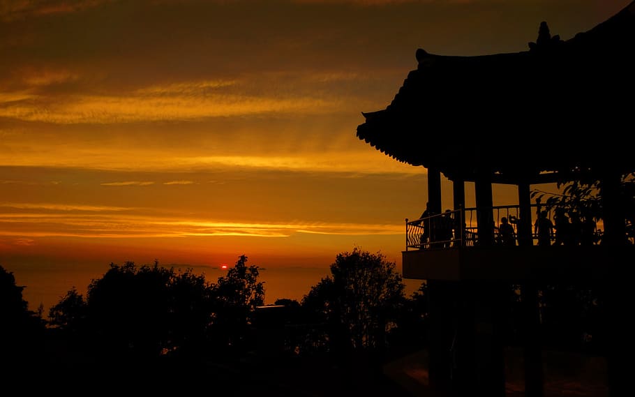 klitschko, whether or not, sunset, silhouette, sky, orange color HD wallpaper