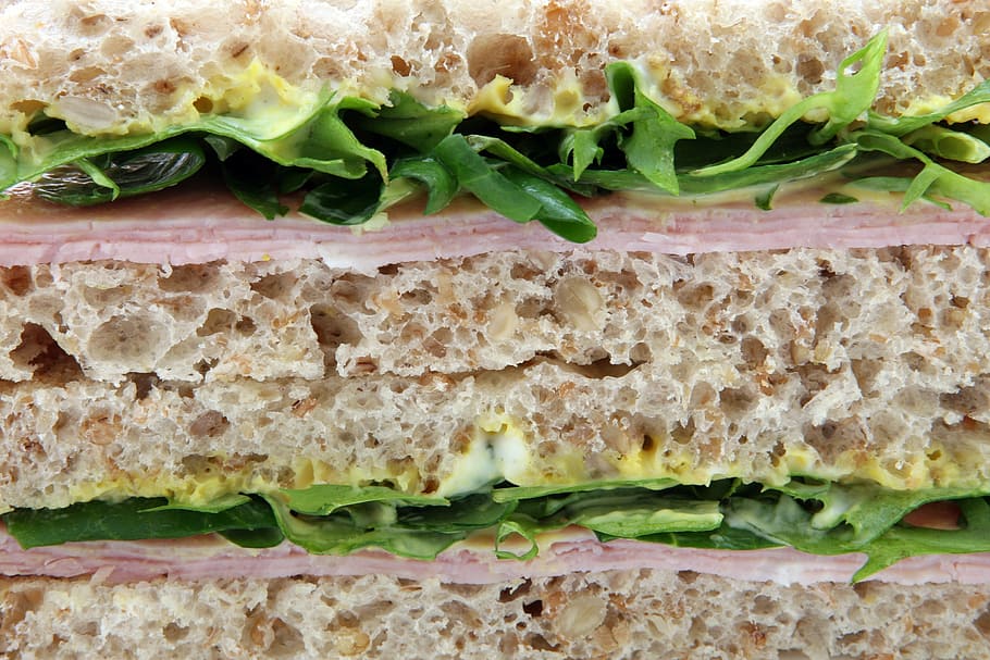 layered sandwich, appetite, bread, brown, bun, calories, catering HD wallpaper