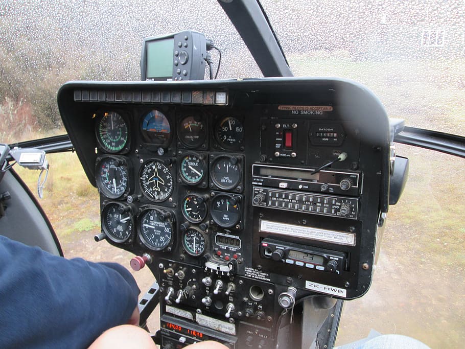 helicopter, helicopter control panel, chopper, aviation, aircraft HD wallpaper