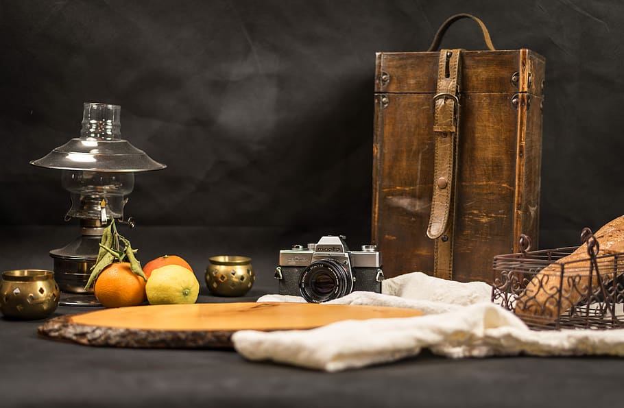 old, wood, table, camera, food, food and drink, healthy eating HD wallpaper