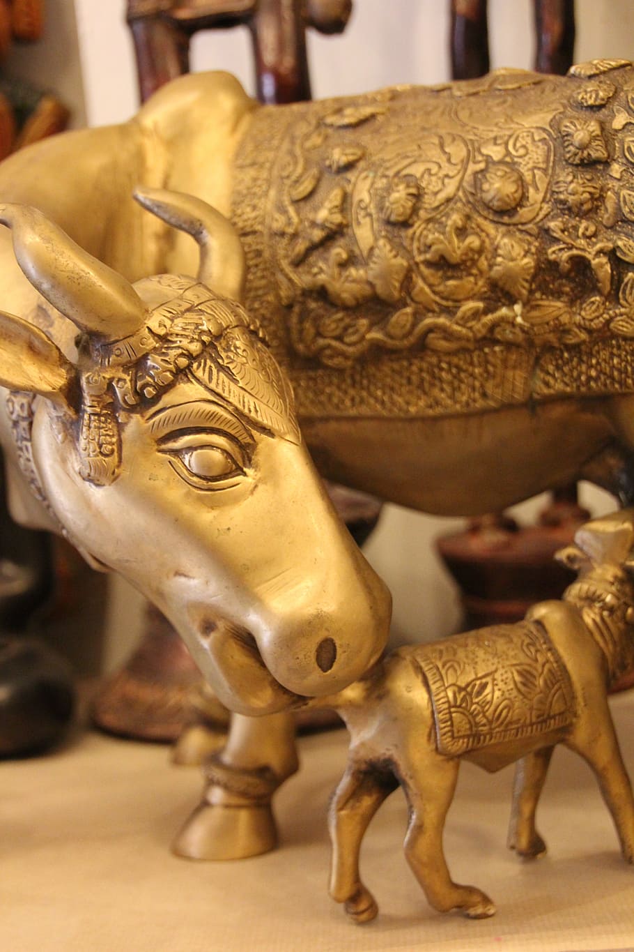 Cow, Brass, Sculpture, Bronze, statue, ornate, history, arts culture and entertainment