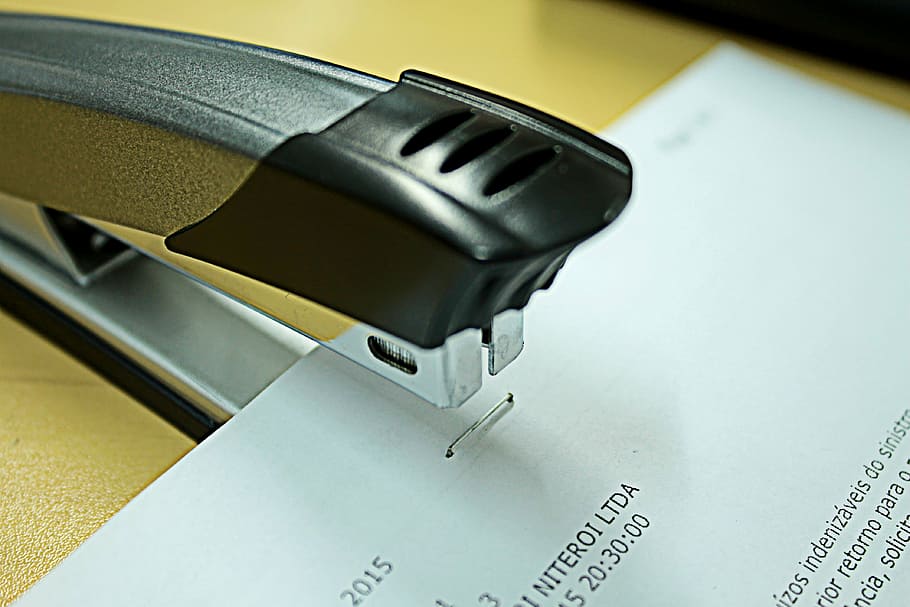 stapler, clip, office, accessories, paper, business, technology HD wallpaper