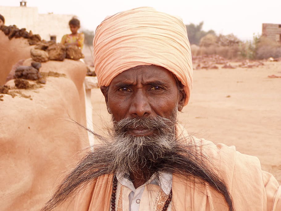 Man, Bart, Indians, turban, africa, people, men, desert, one Person HD wallpaper