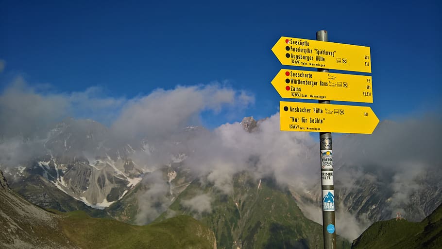 alpine, e5, directory, mountains, landscape, clouds, snow, trail HD wallpaper