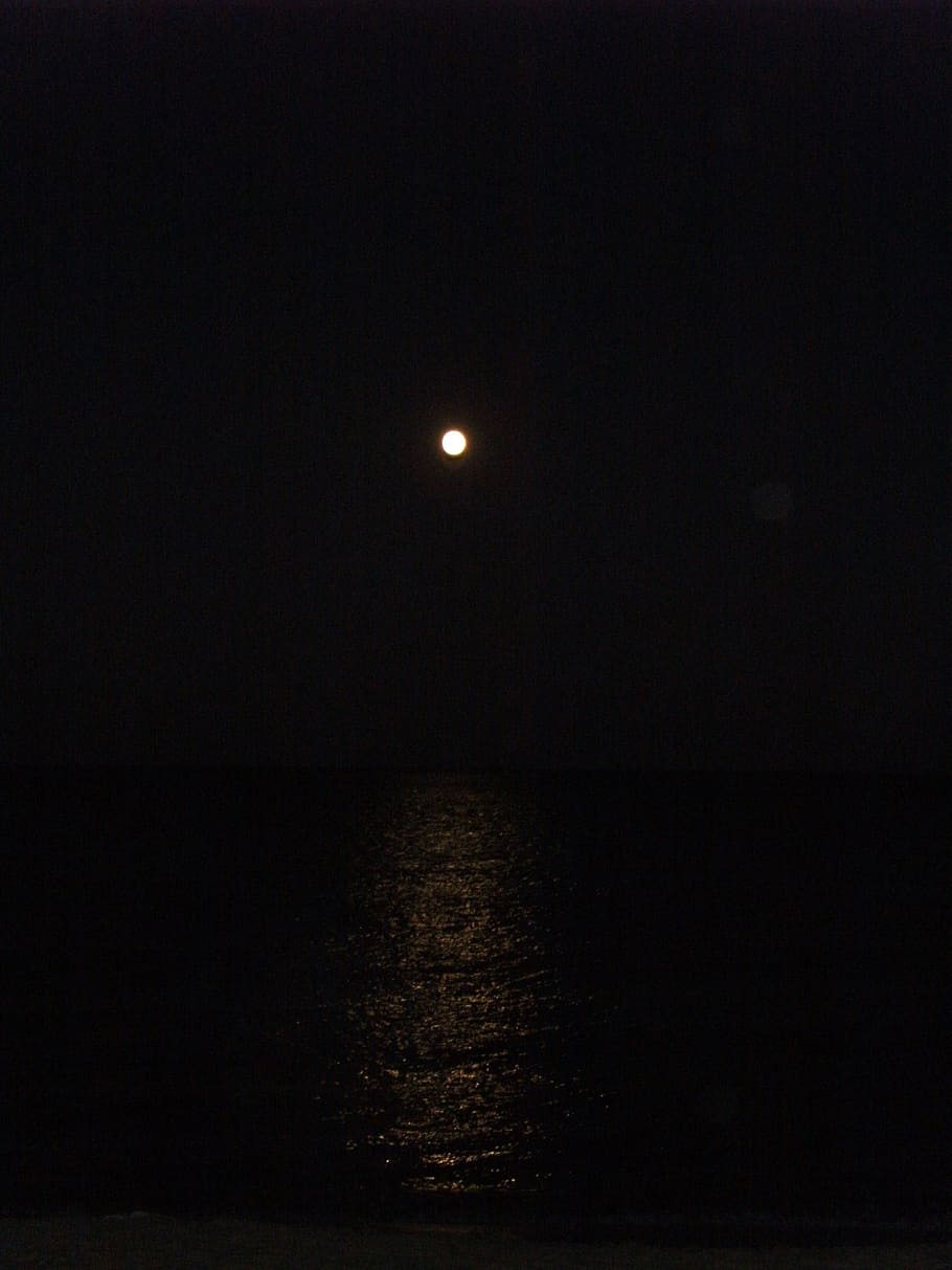 moon, full moon, night, moonlight, darkness, black, mysterious HD wallpaper