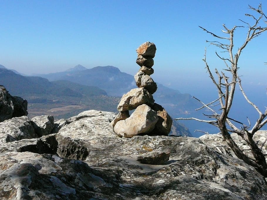 Stone Tower, Stones, Mountains, rock - object, nature, sky HD wallpaper