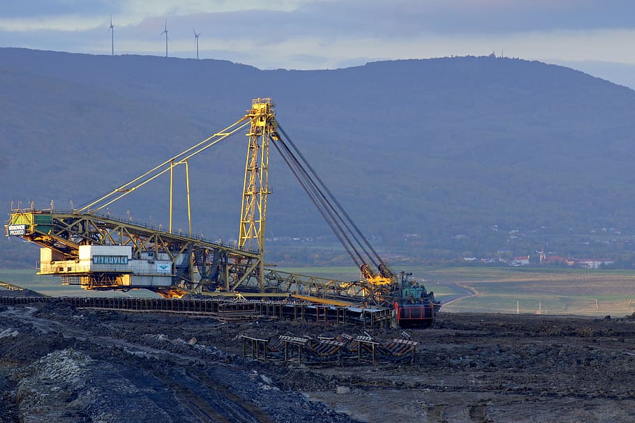 mine, extraction, coal, coal mining, industry, mines, giant machine HD wallpaper