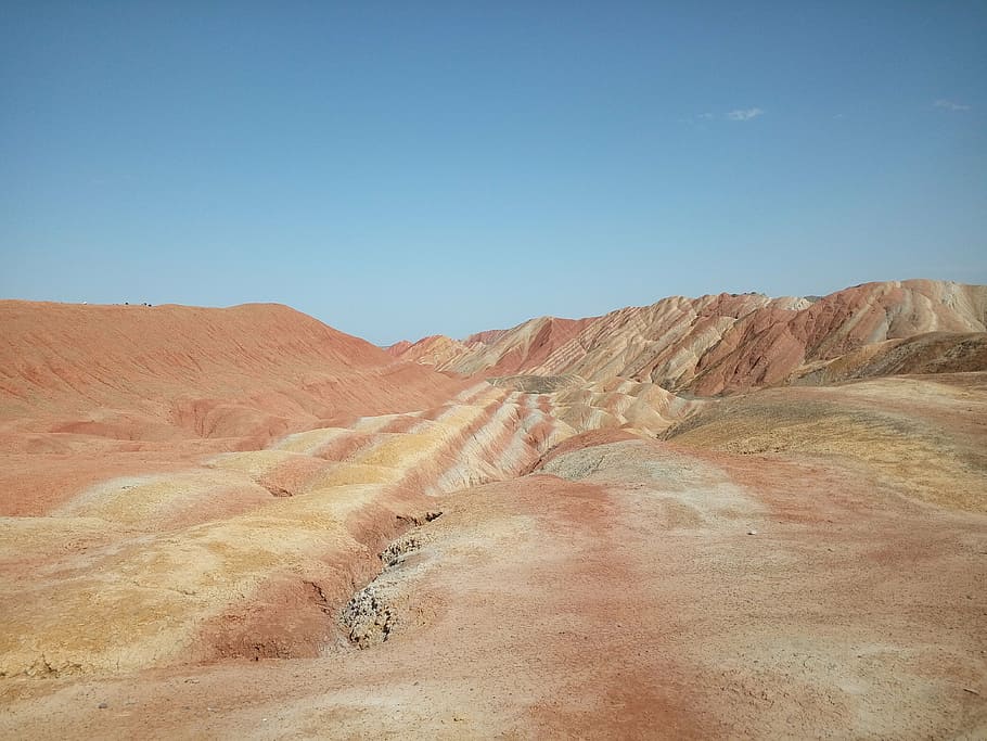 china, gansu province, danxia, desert, nature, landscape, dry HD wallpaper