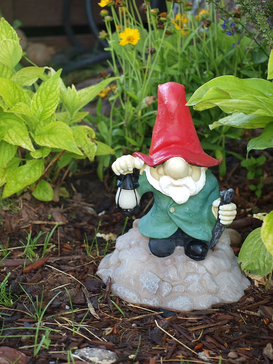 Gnome, Dwarf, Garden, Figure, Beard, character, hat, fairytale, HD wallpaper