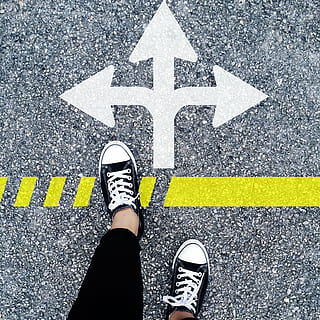 person wearing black low-top sneakers, choose the right direction HD wallpaper