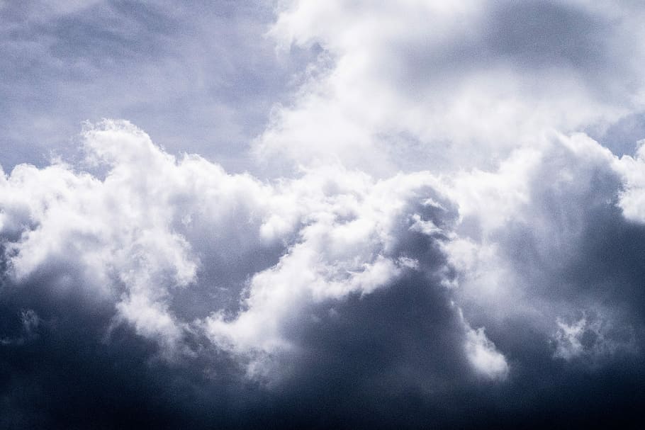 white clouds, low angle photography of clouds, dark sky, cloudy HD wallpaper