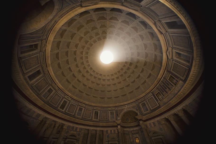brown dome with hole on top, dome-shaped brown and black structure HD wallpaper