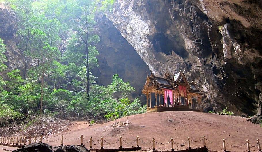 Cave, Buddha, Thailand, asia, mountain, nature, himalayas, buddhism HD wallpaper