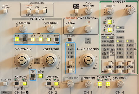 white turned-on control panel, tektronix, scope, oscilloscope HD wallpaper
