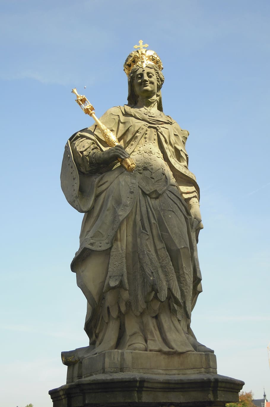 kunigunde, statue, stone, gold, stone figure, sculpture, art and craft HD wallpaper