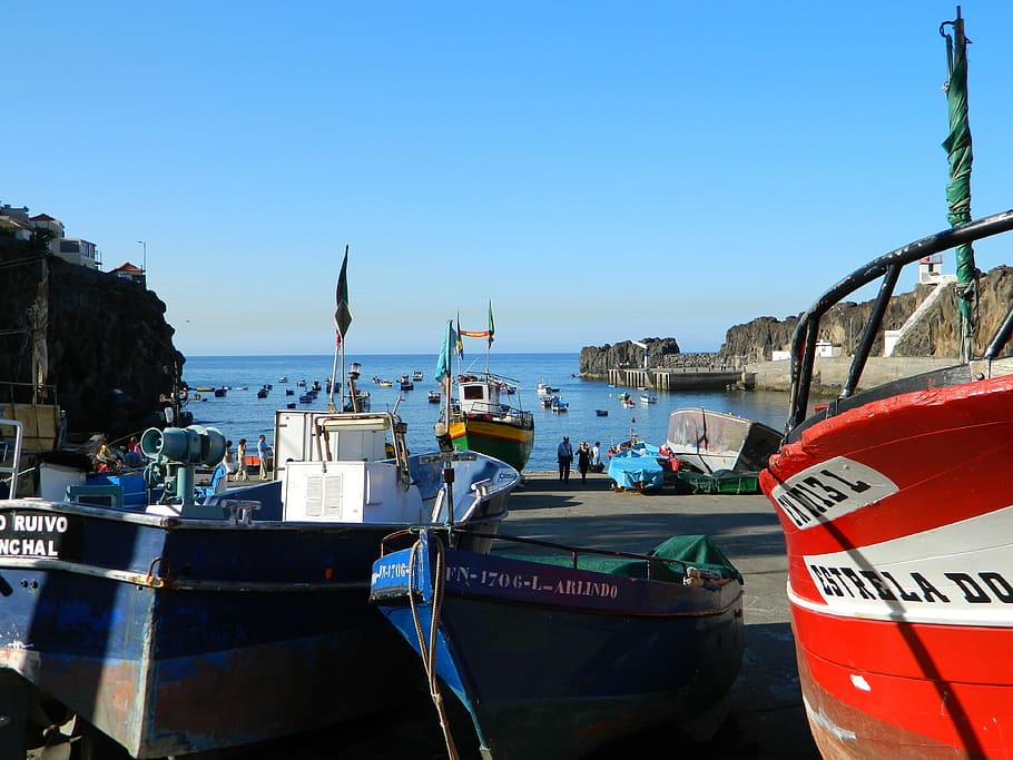 Boot, Coast, Sea, Port, Madeira, Summer, transportation, no people HD wallpaper